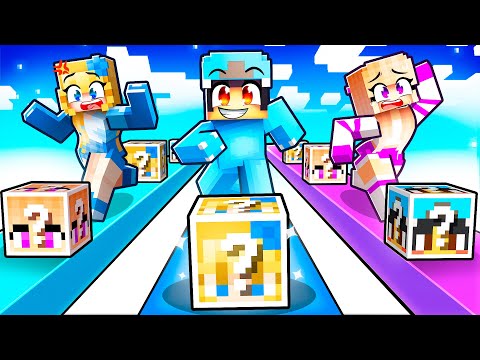 Playing a CRAZY FAN GIRL LUCKY BLOCK RACE in Minecraft!