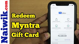 How to redeem Gift Voucher in Myntra  || Add Gift card in Myntra mobile app
