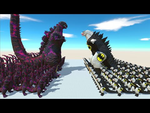 ALL SHIN GODZILLA VS BATMAN GODZILLA 2014 DEATH CLIMB - Animal Revolt Battle Simulator