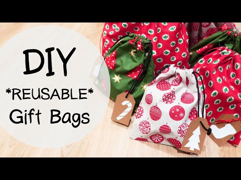 DIY *REUSABLE* Gift Bags | SEW & NO-SEW Methods |  SUSTAINABLE Christmas 🎁