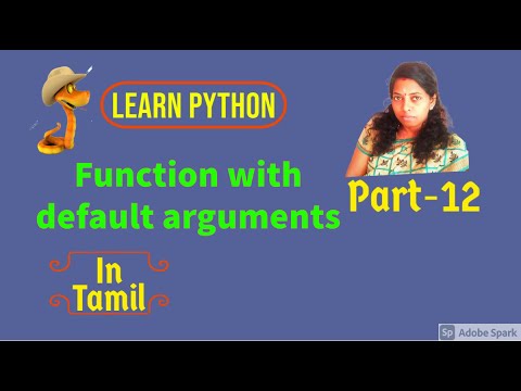 Function With Default Arguments In Python Python In Tamil Part 12