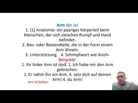 der Arm  Deutsch- Medizin- B1. B2 Deutsch