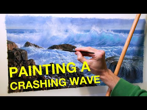 How to paint a SEASCAPE in Oils - Crashing Waves and WATER!