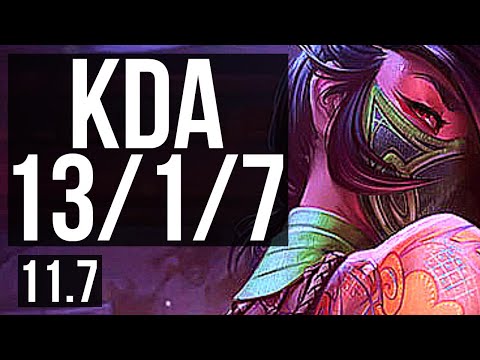 AKALI vs CAMILLE (TOP) | 13/1/7, Legendary, 400+ games | EUW Master | v11.7