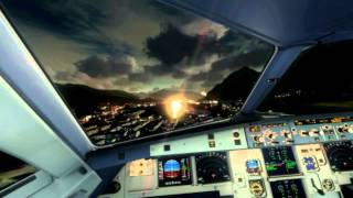 preview picture of video 'FSX realistic graphics  - Air Berlin A320 Visual Landing RWY 26 Innsbruck LOWI (Cockpit view)'
