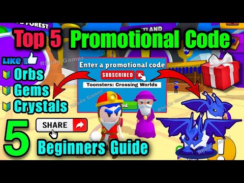 Top 5 Promotional Codes | Toonsters: Crossing Worlds | Begineers Guide #rhodegamer #iosgameplay