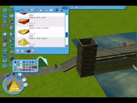 RCT3 TUTORIAL- How to make a SUSPENSION BRIDGE (Without Custom Scenery)