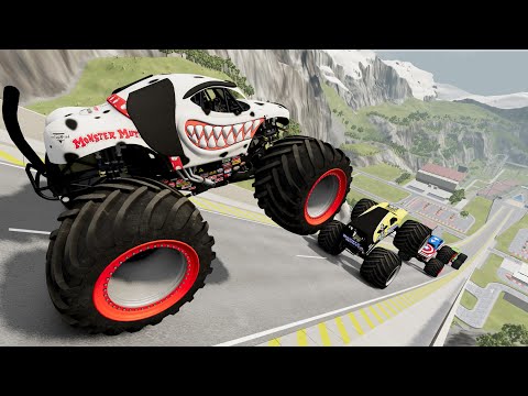 Epic High Speed Monster Truck Jumps and Crashes #050 - BeamNG Drive