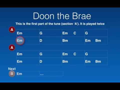 Beginner Guitar, Learn to accompany Irish Music - Doon The Brae and O'Keefe's Slide