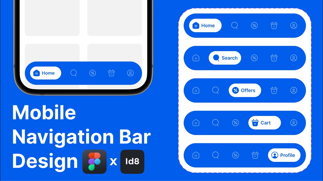 Navigation bar Design for Mobile App | Figma Tutorial | Figma for Free