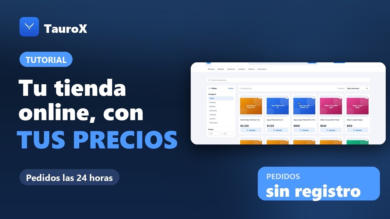 La tienda online de TauroX: catálogo, pedidos y altas de clientes