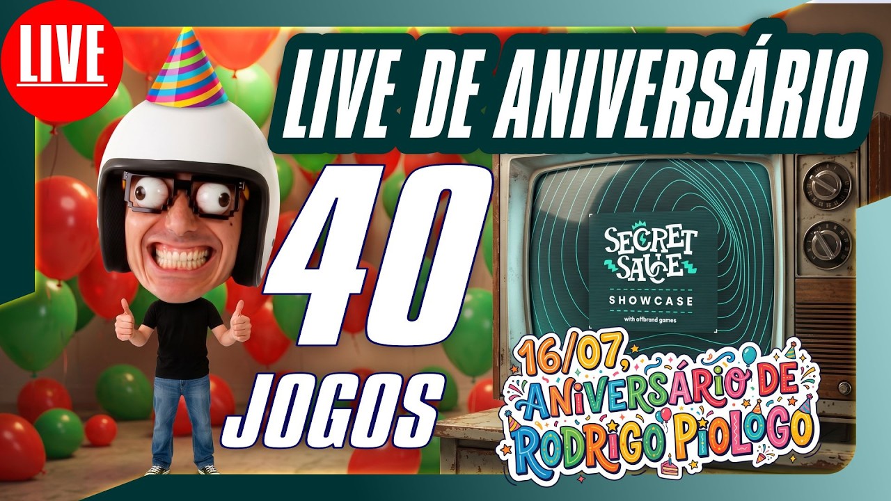 🎮🚨ANIVERSÁRIO DO RODRIGO COM 40 JOGOS - The Secret Sauce Showcase 2026 | sweet indie games!