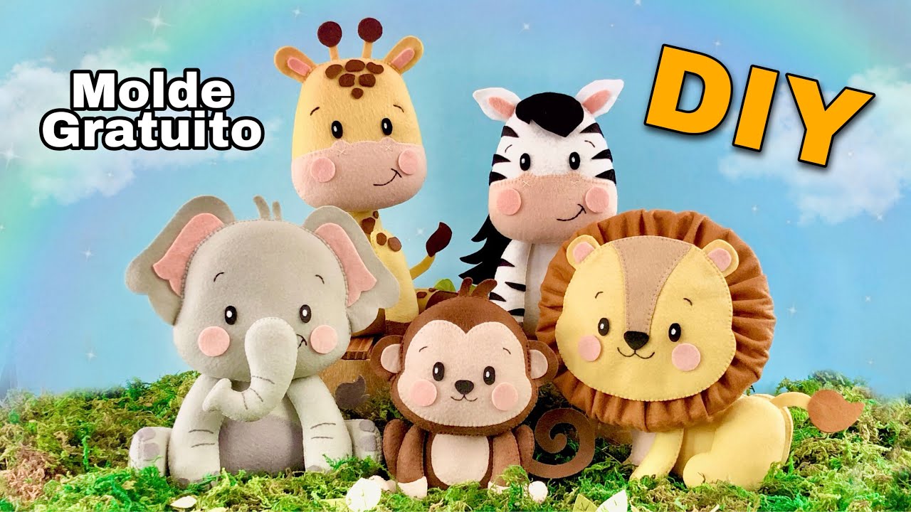 Passo a passo kit Safari em Feltro | Moldes Gratuitos