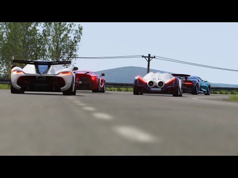 Devel Sixteen vs Chiron vs La Ferrari vs  Jesko vs Centodieci vs FXX K Evo at Highlands