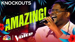 Justin Aaron&#39;s Personality Shines on Tevin Campbell&#39;s &quot;Can We Talk&quot; | The Voice Knockouts 2022