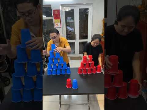 Cup Stacking Pyramid Challenge #shorts