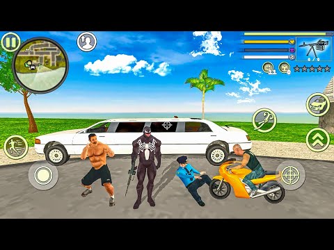 Venom Spider Rope Hero Vice Town - Fun with Limo Car - Android Gameplay