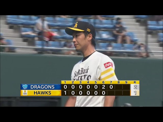 【ファーム】ホークス・岩嵜が完璧なリリーフ!! 見逃し三振を含む3者凡退のナイスピッチング!! 2020/8/9 H-D(ファーム)