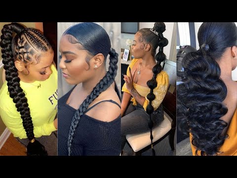 Trendy Ponytail hairstyles for black women 💥 Cute...