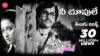 #NeeChoopule Full Song With TeluguLyrics - Endukan