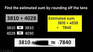 Class 3 | Class 4 | Math | Estimation of Sum | Rounding off to tens