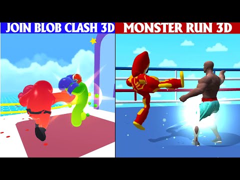 Join Blob Clash 3D Game vs Monster Run 3D Game All Level New Update Power