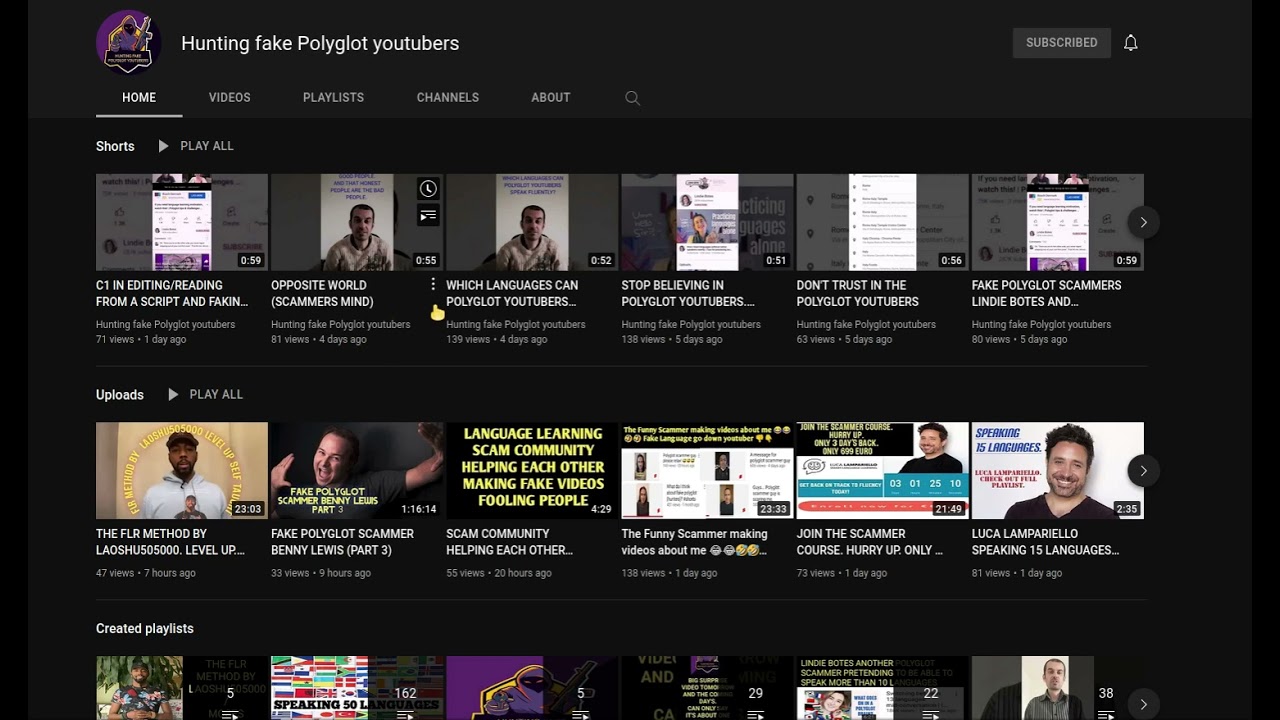 A polite critique on Hunting fake Polyglot Youtubers