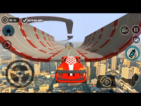 Impossible Car Tracks 3D  - Red Sport Car Driving Stunts Simulator Levels 21-25 Android Gameplay