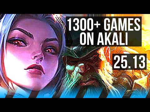 AKALI vs GANGPLANK (MID) | 48k DMG, 6 solo kills, 20/3/8, 1300+ games | NA Grandmaster | 25.13