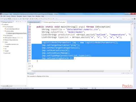 Java Data Sci Sol Big Data Visuliztn Train Ol Logistc Regrsion Model Use ApacheMahout|packtpub com