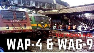preview picture of video 'Perfect timing between WAP-4 & WAG-9 (India's powerful electric locomotive)'