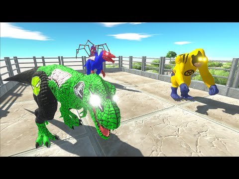 Hunting found Jurassic world X2 FLASH T-REX VS THANOS SPINO & SUPERMAN MOSASAURUS