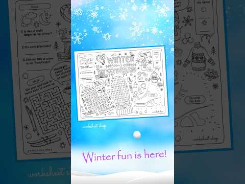 Instant Download Winter Activity Printables