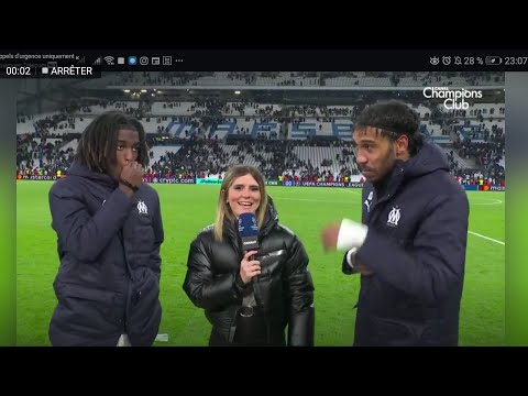 OM: 🎙️Aubameyang and Daryl Bakola's reaction after the victory against Newcastle. OM transfer mar...