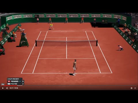 Roger Federer vs Leonardo Mayer - Roland Garros 2019 - AO Tennis (PS4)