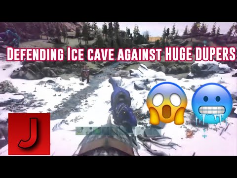 DEFENDING MY ICE CAVE AGAINST HUGE DUPERS😱🥶 |  Ark Official Smalltribes Pvp🔥|Raid Defense😱! #Ps4