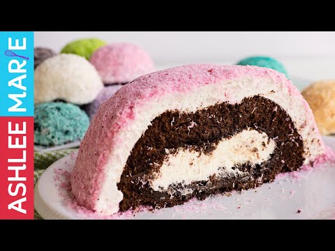 GIGANTIC Hostess Sno Ball cake - copycat recipe (snack size too) - with guests The Adventures of 7