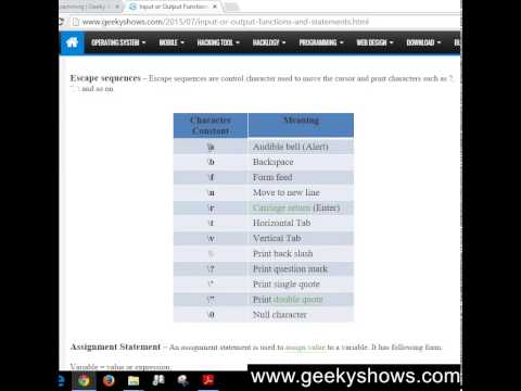 10 Input or Output Functions and Statements in C Programming Hindi
