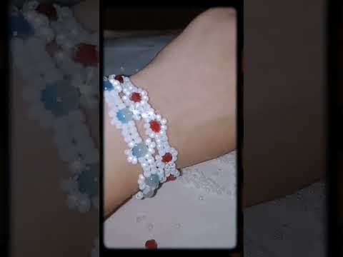 #herringbone #daisy  #diybracelet #lovebeads