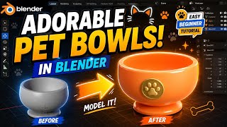 🐱 Create ADORABLE Pet Bowls in Blender 3d! (Easy Beginner Tutorial)