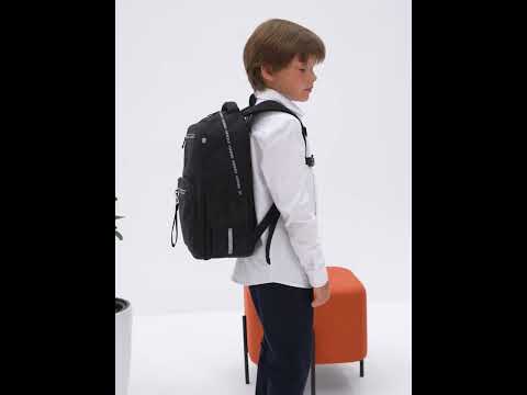 Миниатюра изображения товара Школьный рюкзак Grizzly RB-454-1 (черный/белый)