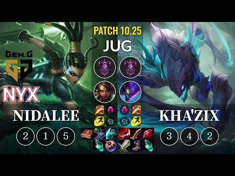 GEN Nyx Nidalee vs Kha'Zix Jungle - KR Patch 10.25