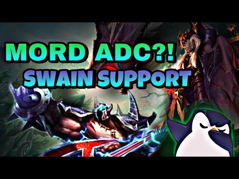 SWAIN SUPPORT IS A THING! HOW TO PLAY SWAIN SUPPORT, AND CARRY! Mordekaiser ADC!!