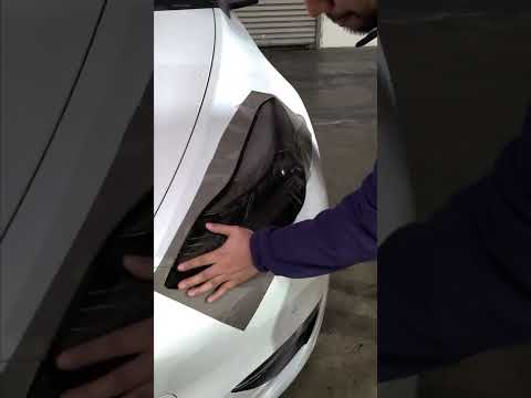 Model Y: Protecting Your Headlights with Paint Protection Tint      #diy #ppf #tesla