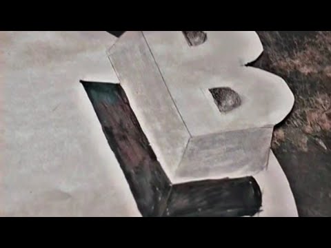 very easy How to draw 3D floating letter "B"
