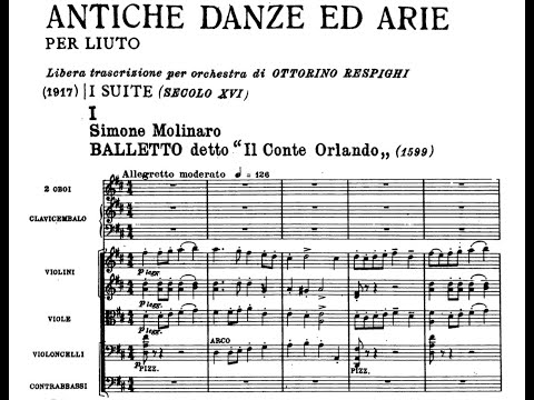O. Respighi - Ancient Airs and Dances, Suite No. 1 [SCORE VIDEO]