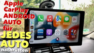 Apple Carplay & Android Auto kabellos für jedes Auto nachrüsten !  CARPURIDE 9 Zoll KFZ Touchscreen