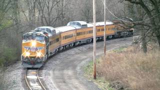 preview picture of video 'UP 7400 and UP 2010, Safety Special leaving West Chicago, Illinois on 4-17-2011'
