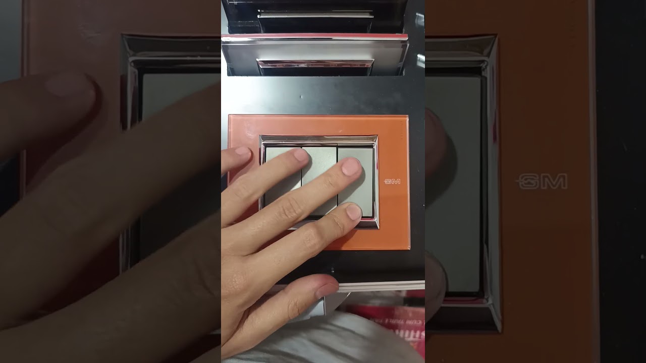 GM FourFive Naturalz Exclusive Glassz Orange Ice Plate with Grey Switches