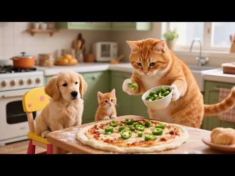 Mama Cat Rescues an Injured Puppy in the Forest and Makes Pizza for Everyone!